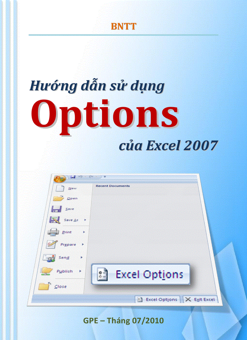 image for page Hướng dẫn sử dụng Options của Excel 2007
