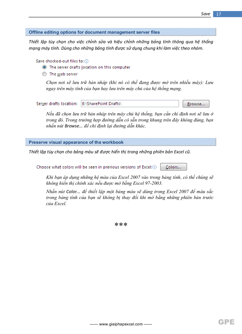 image for page Hướng dẫn sử dụng Options của Excel 2007