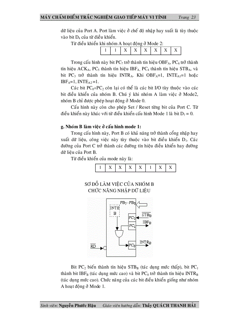 image for page Thiết kế và thi công máy chấm điểm trắc nghiệm giao tiếp máy vi tính