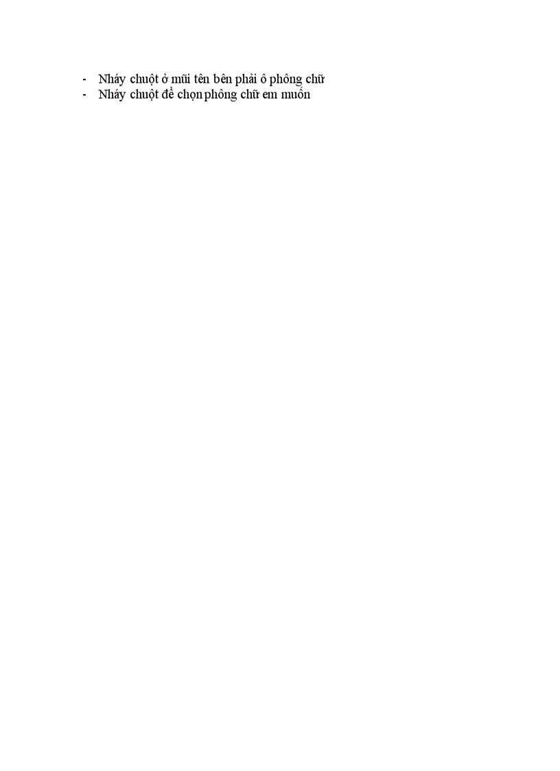 image for page Tin học Cỡ chữ và phông chữ