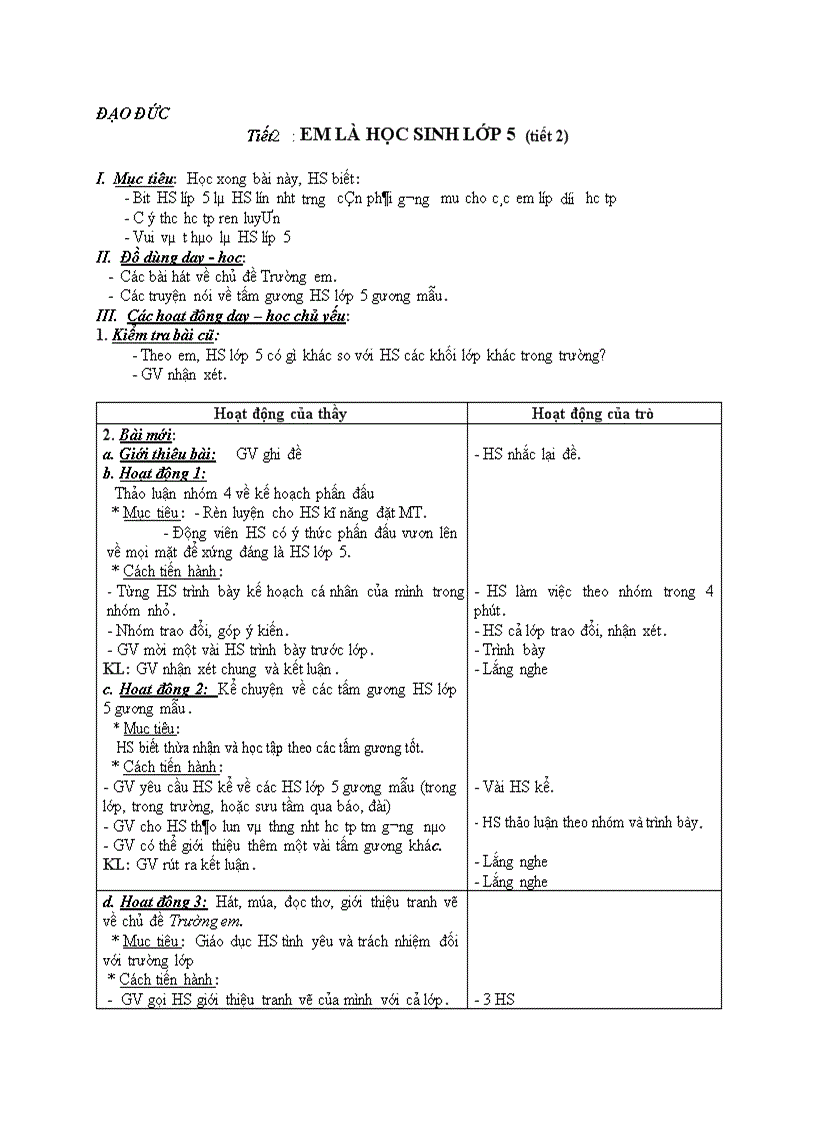 image for page ĐẠO ĐỨC EM LÀ HỌC SINH LỚP 5 tiết 2