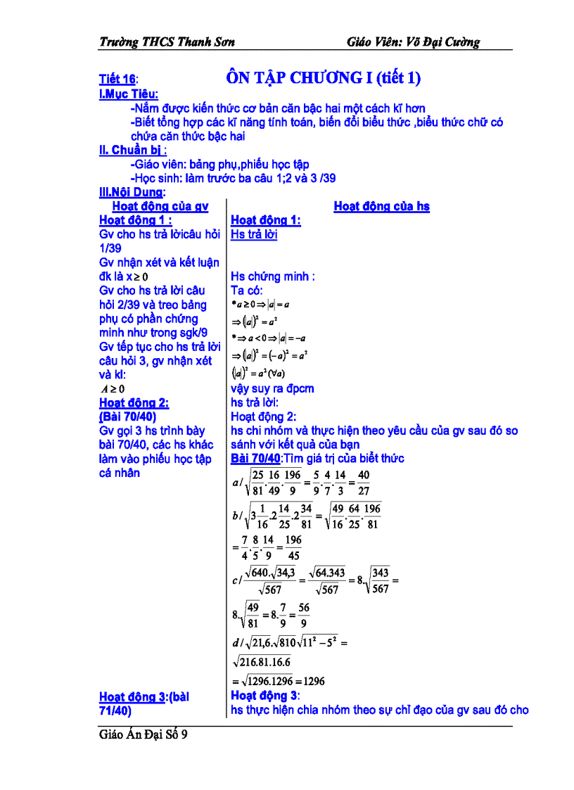 image for page Bài Giảng Căn Bậc Ba