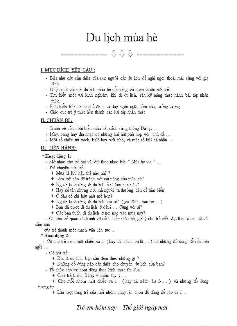 image for page Đề tài Cùng du lịch mùa hè bạn nhé