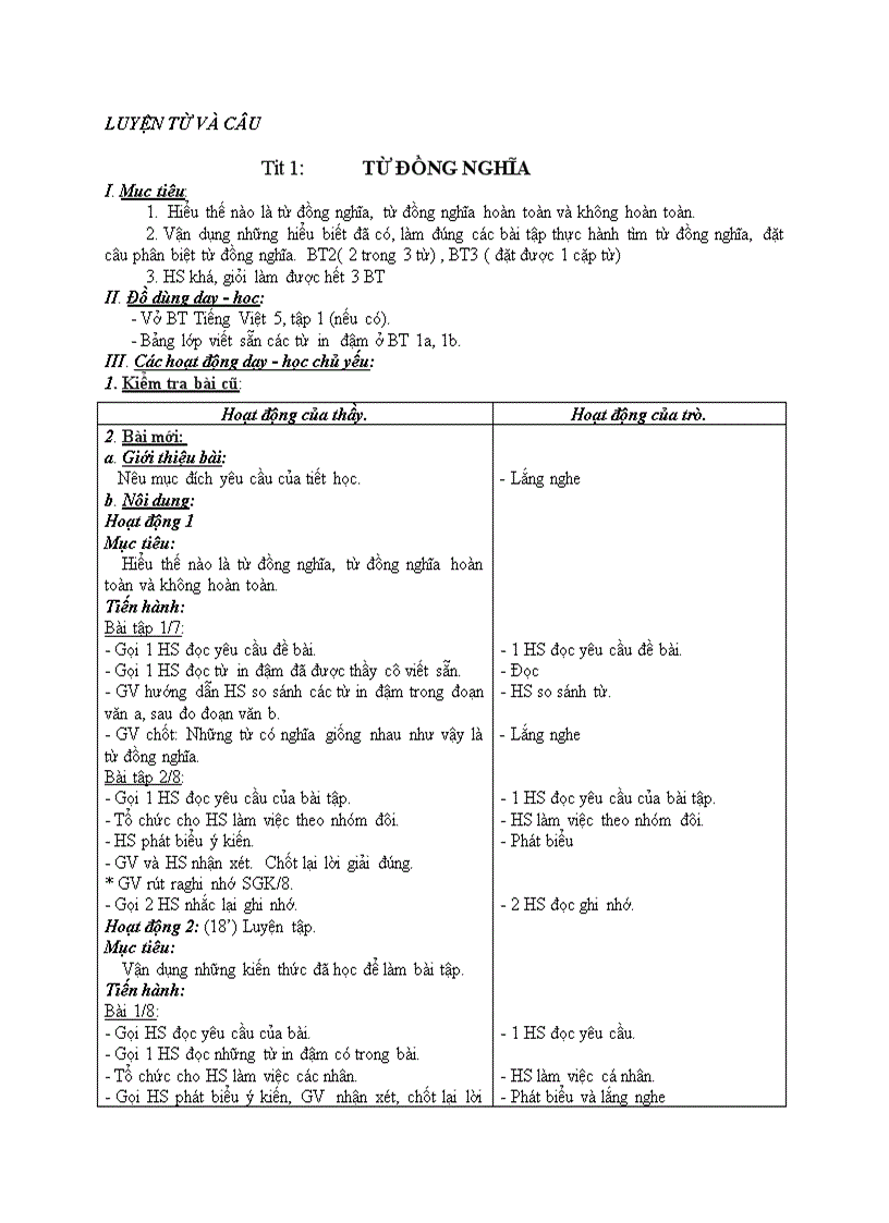 image for page Luyện từ và câu Từ đồng nghĩa