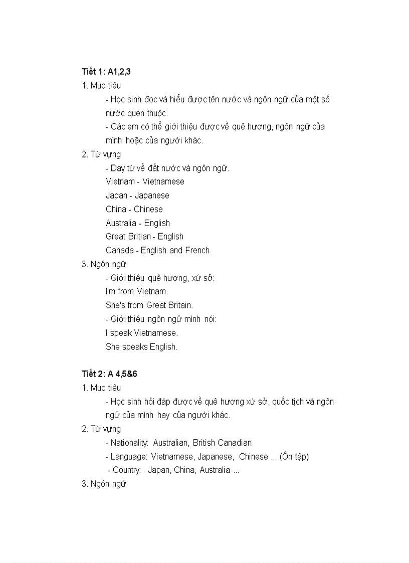 image for page Hướng dẫn thực hiện chuẩn kiến thức kĩ năng của chương trình giáo dục phổ thông môn tiếng anh lớp 6