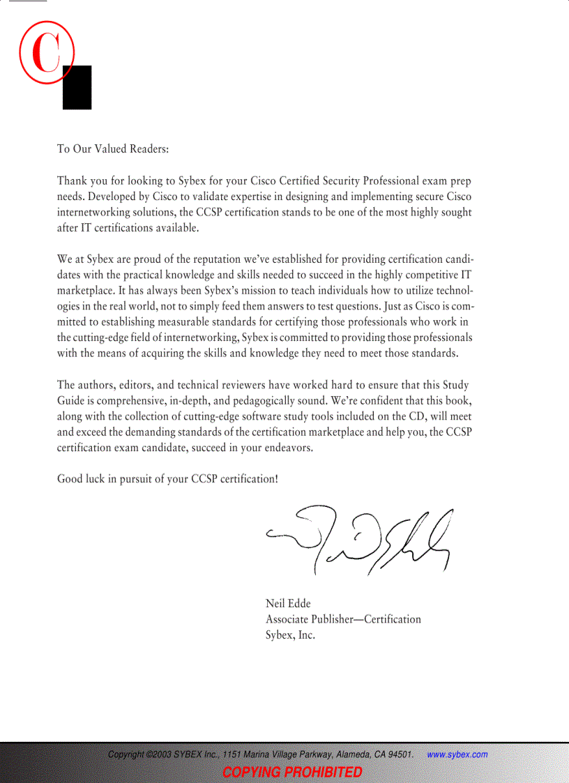 image for page CCSP Securing Cisco IOS Networks Study Guide