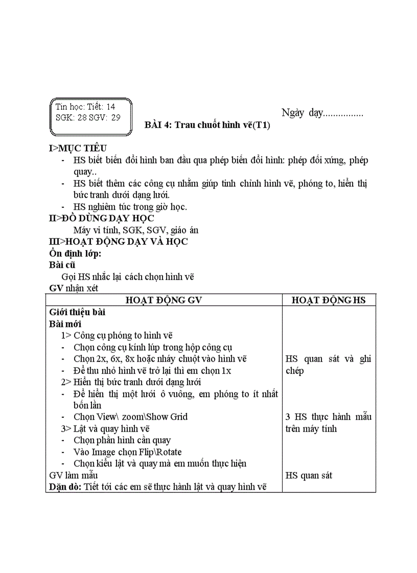 image for page Tin học Trau chuốt hình vẽ