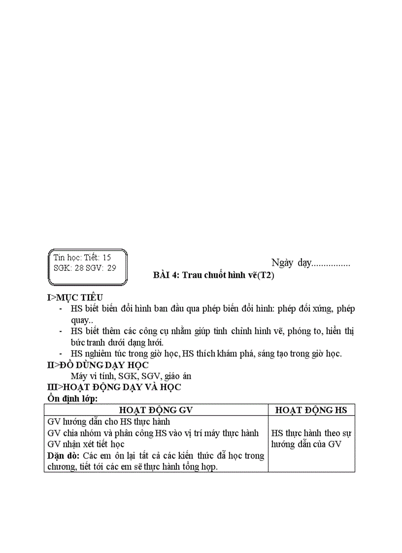 image for page Tin học Trau chuốt hình vẽ