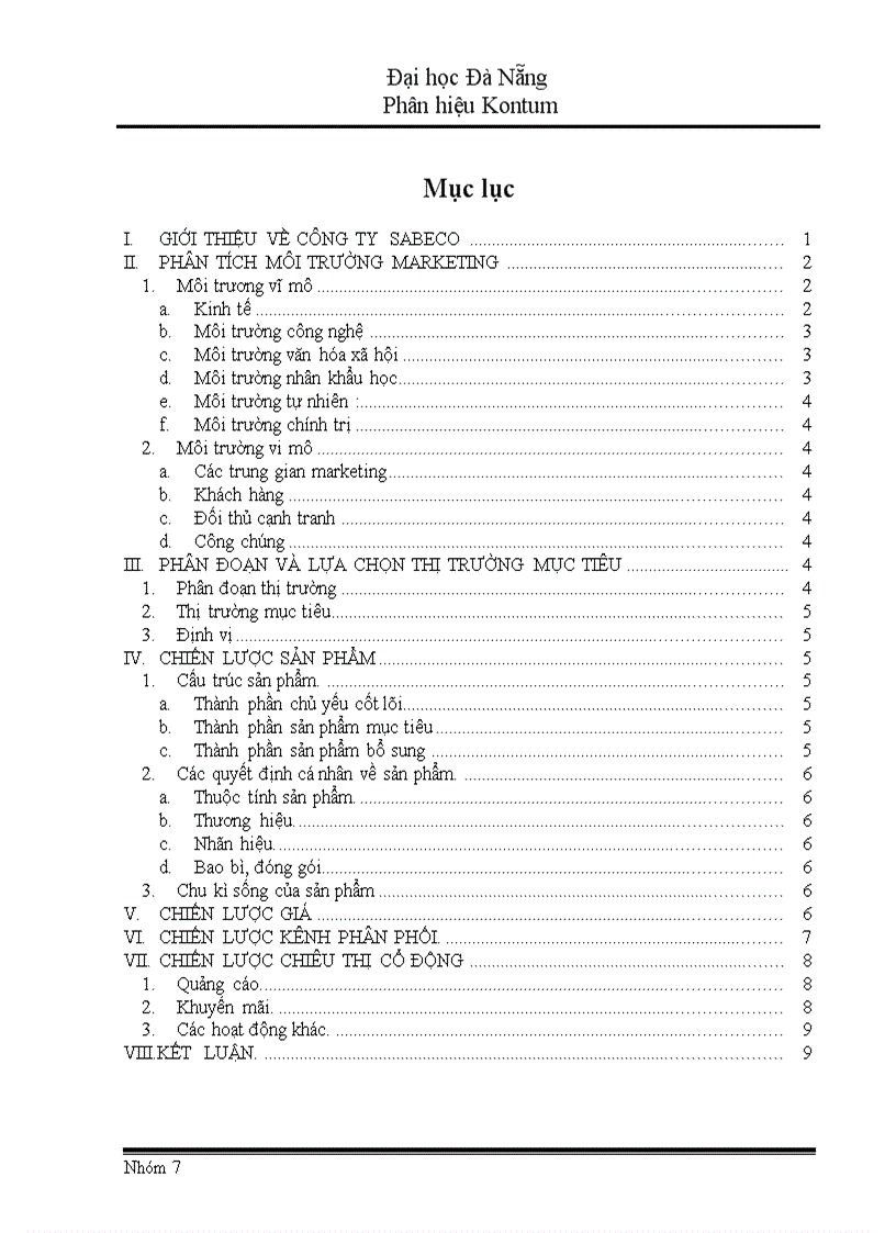 image for page Chiến lược marketing của Sabeco