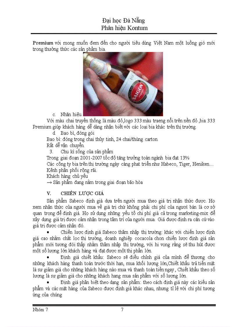 image for page Chiến lược marketing của Sabeco