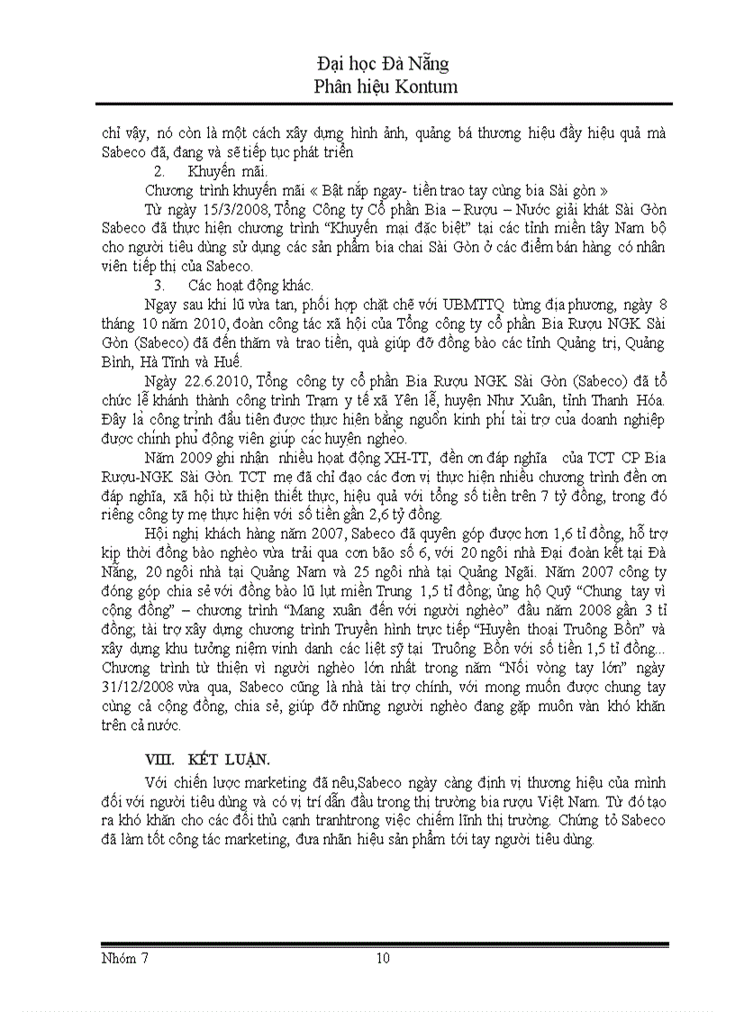 image for page Chiến lược marketing của Sabeco