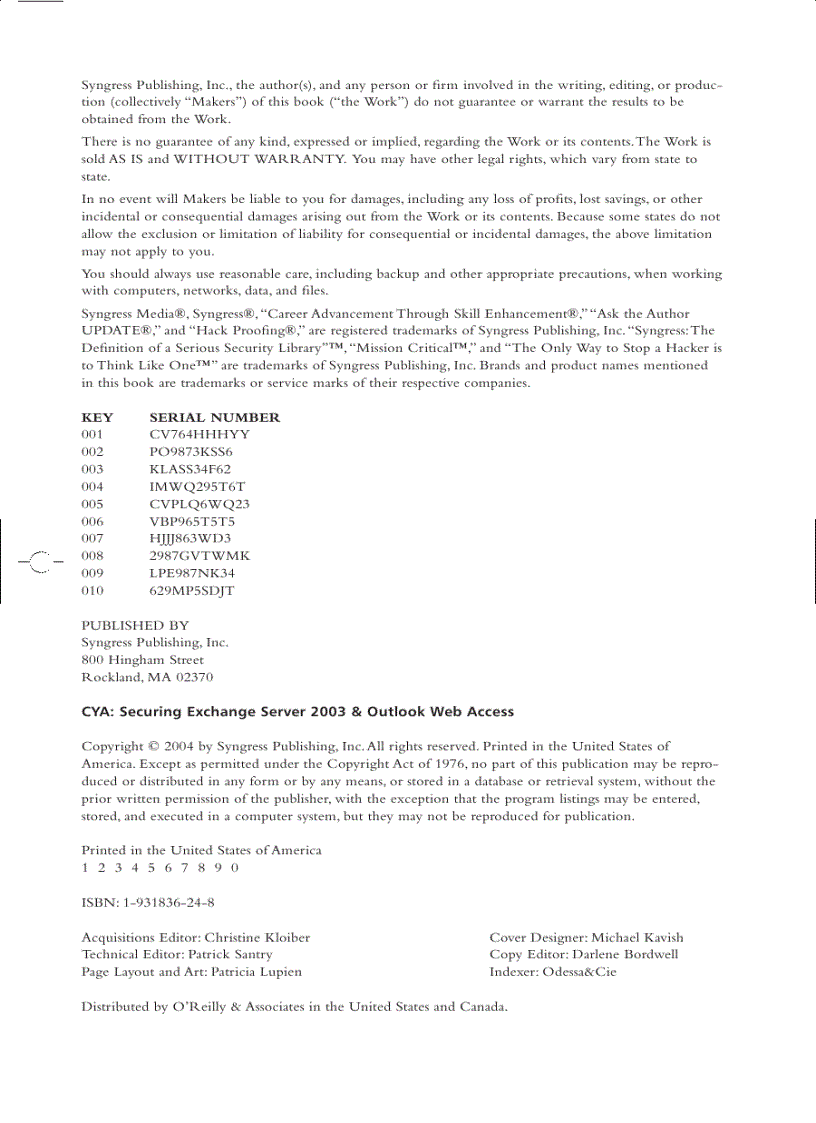 image for page Securing Exchange Server 2003 and Outlook Web Access