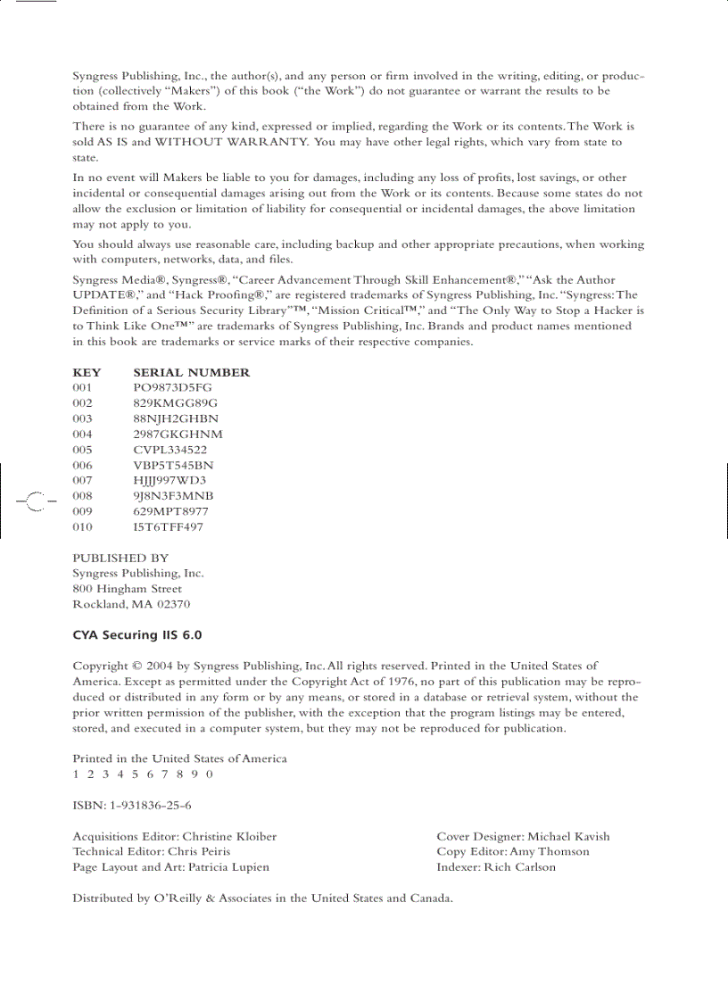 Securing IIS 6 0