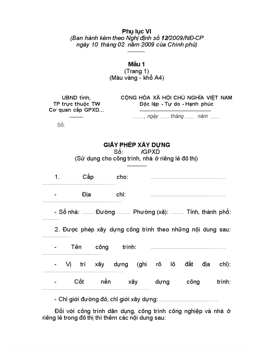 image for page NGHỊ ĐỊNH NĐ12 2009 Về quản lý dự án đầu tư xây dựng công trình