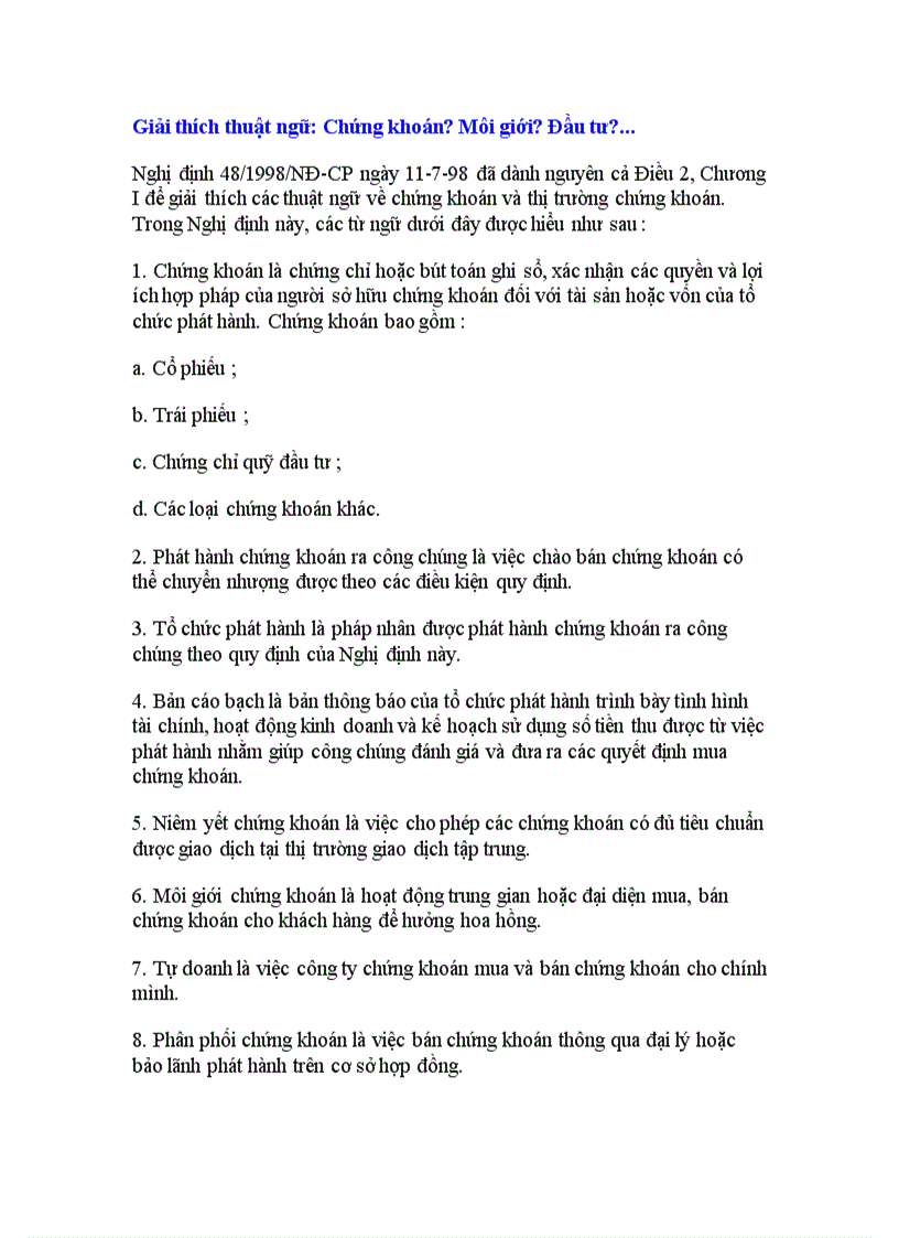 image for page Tổng quan về chứng khoán