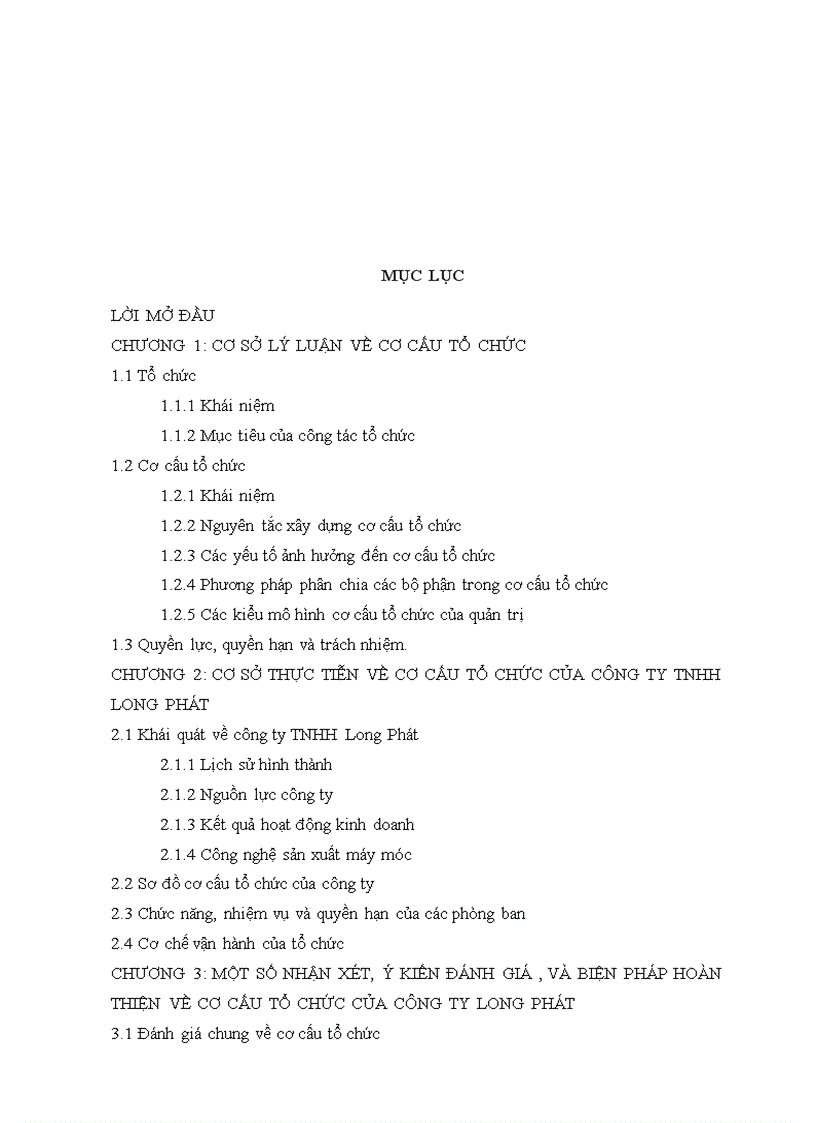 image for page TÌM HIỂU VỀ CƠ CẤU TỔ CHỨC CỦA CÔNG TY TNHH May LONG PHÁT HM