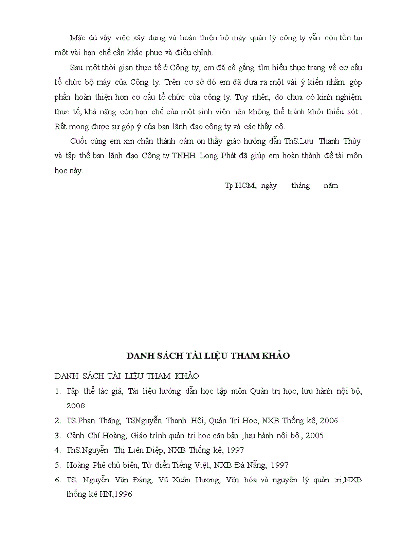 image for page TÌM HIỂU VỀ CƠ CẤU TỔ CHỨC CỦA CÔNG TY TNHH May LONG PHÁT HM