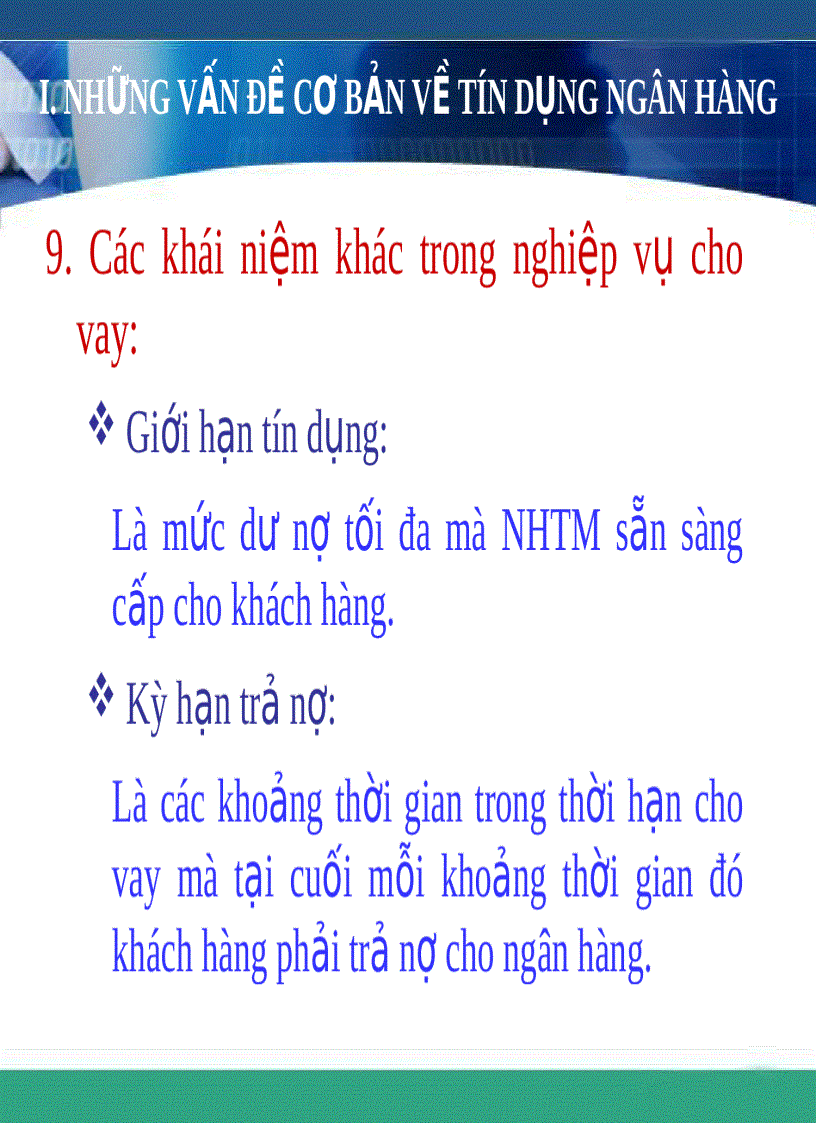 image for page Những vấn đề cơ bản về tín dụng