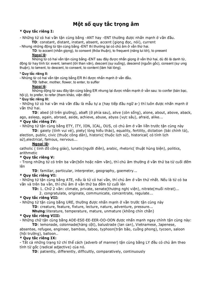 image for page Một số quy tắc trọng âm trong tiếng anh