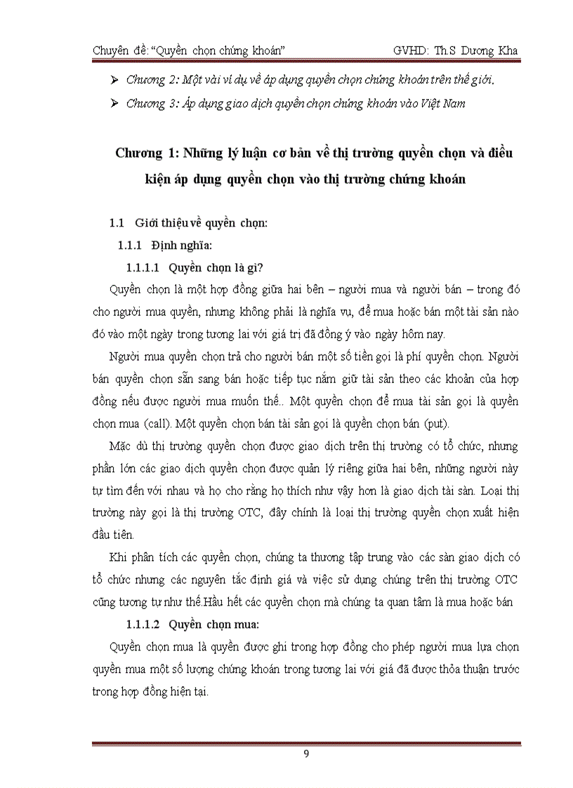 image for page Quyền chọn chứng khoán