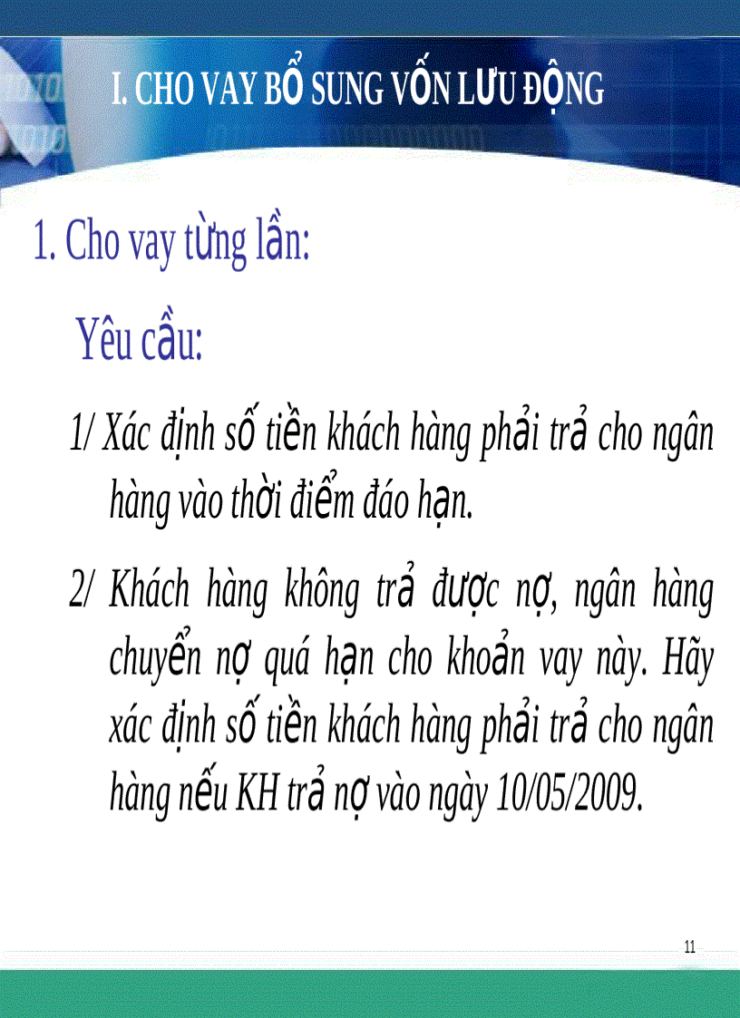 image for page Bài giảng lý thuyết về ngân hàng Chương 4 Nghiệp vụ cho vay