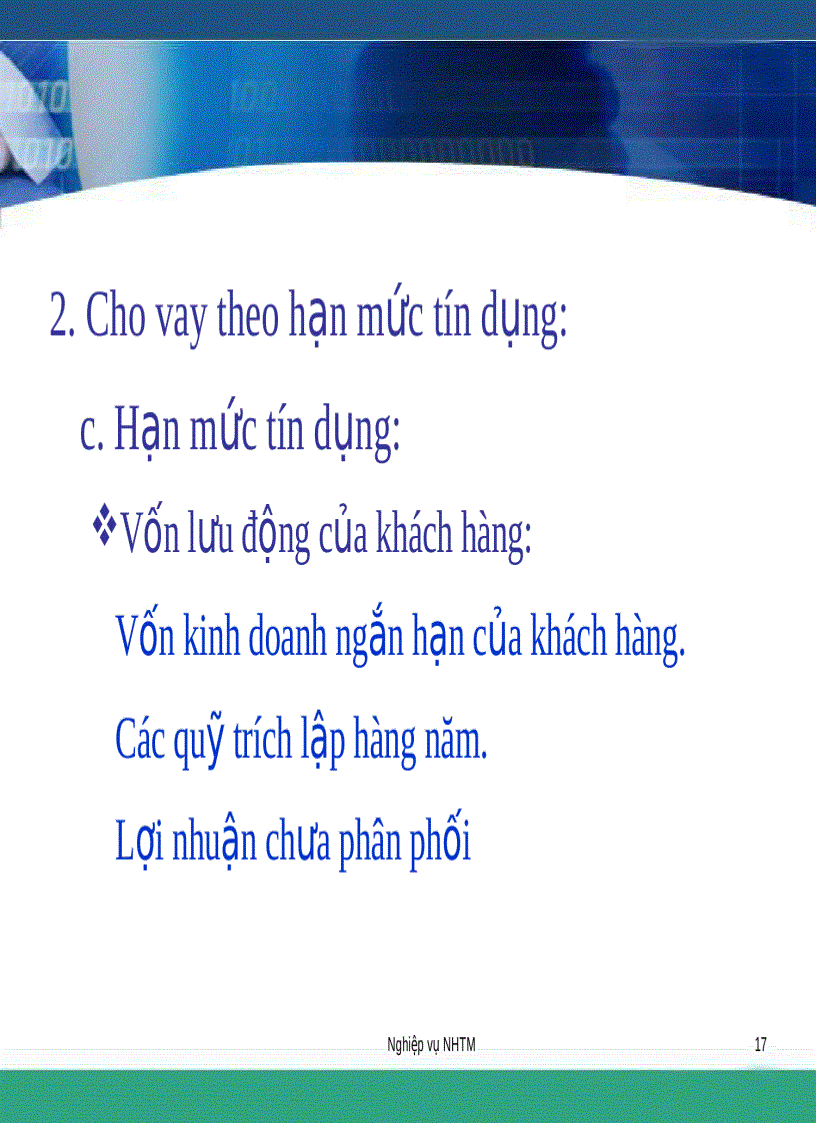 image for page Bài giảng lý thuyết về ngân hàng Chương 4 Nghiệp vụ cho vay
