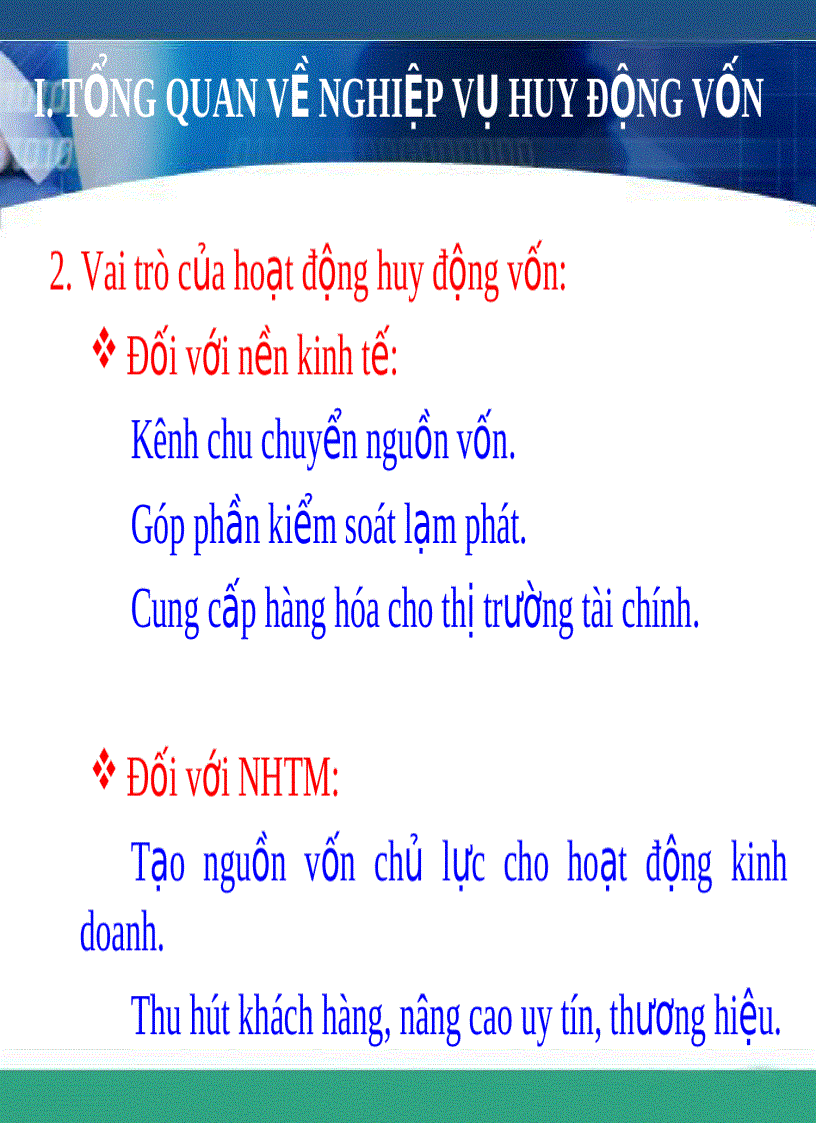 image for page Bài giảng lý thuyết về ngân hàng Chương 2 Huy động vốn