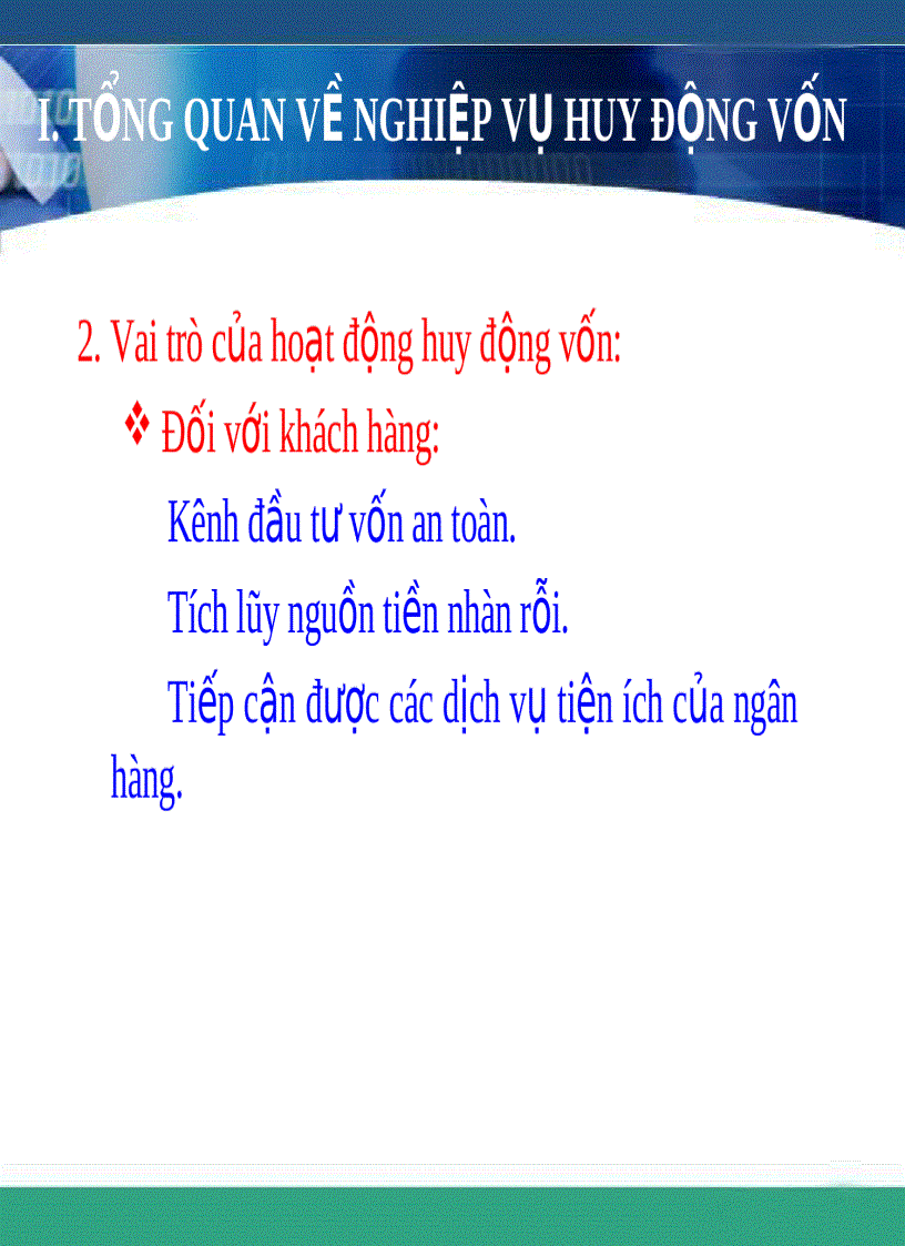 image for page Bài giảng lý thuyết về ngân hàng Chương 2 Huy động vốn