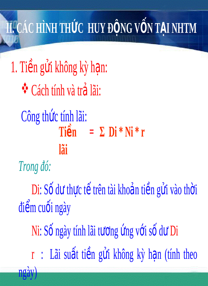 image for page Bài giảng lý thuyết về ngân hàng Chương 2 Huy động vốn