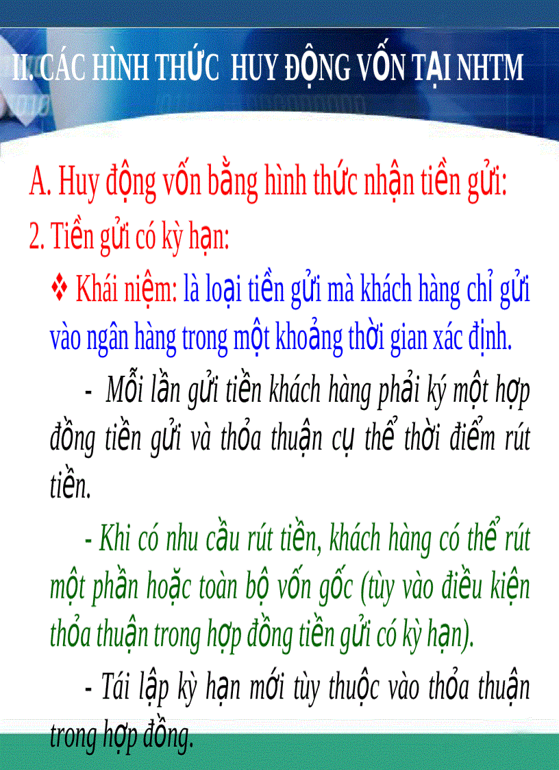 image for page Bài giảng lý thuyết về ngân hàng Chương 2 Huy động vốn