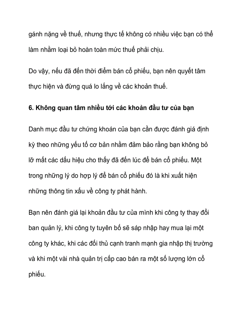 image for page Bán cổ phiếu và những sai lầm cần tránh