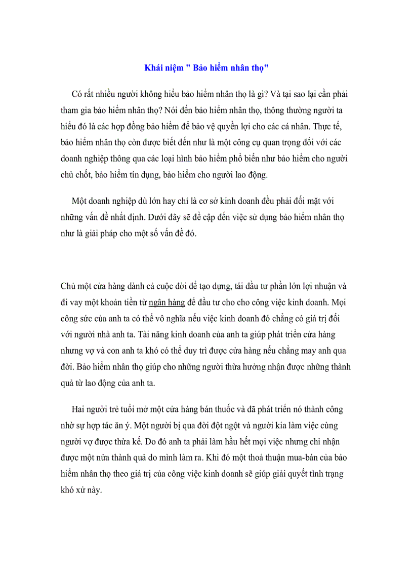 image for page Khái niệm Bảo hiểm nhân thọ