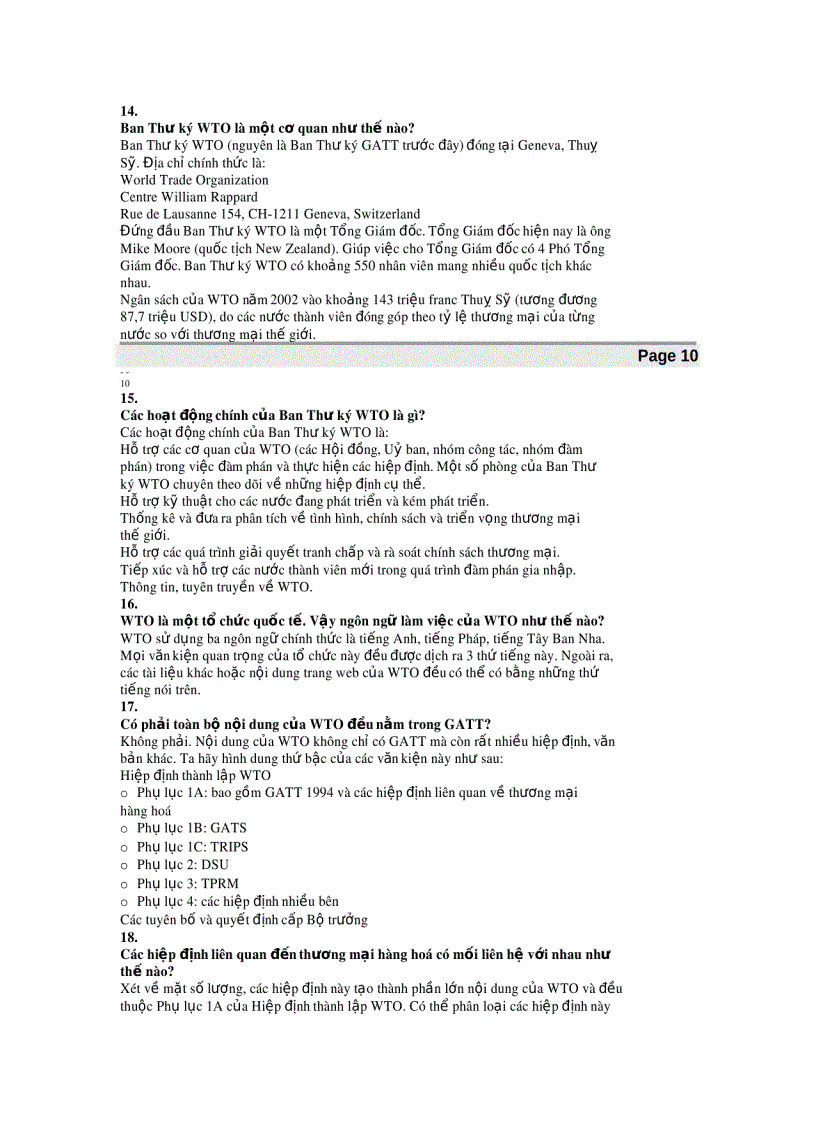 image for page Trắc nghiệm WTO tổ chức và các định chế