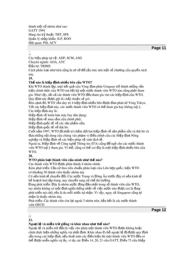 image for page Trắc nghiệm WTO tổ chức và các định chế