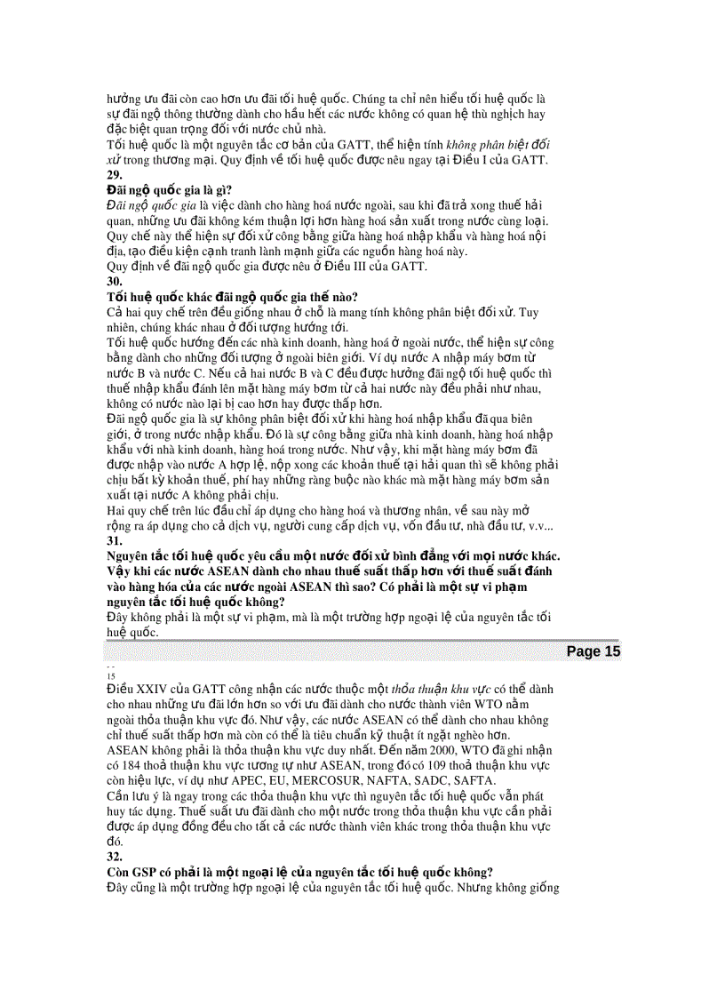 image for page Trắc nghiệm WTO tổ chức và các định chế