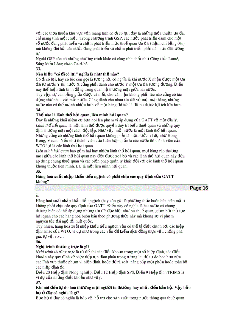 image for page Trắc nghiệm WTO tổ chức và các định chế