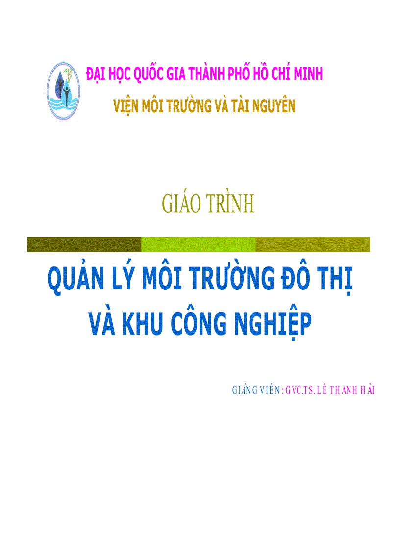 image for page Quản lý môi trường đô thị và khu công nghiệp