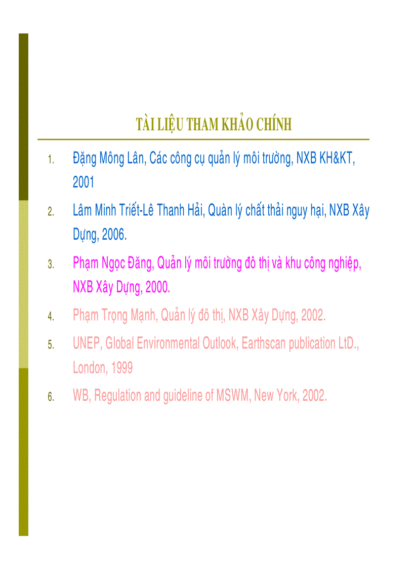 Quản lý môi trường đô thị và khu công nghiệp