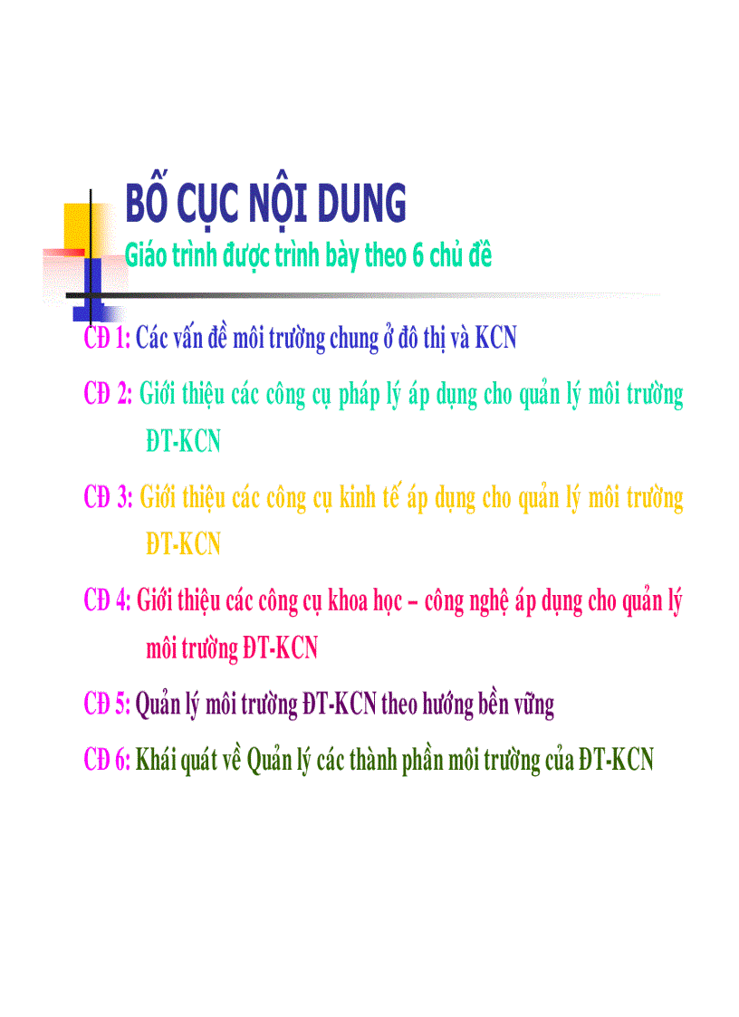 image for page Quản lý môi trường đô thị và khu công nghiệp