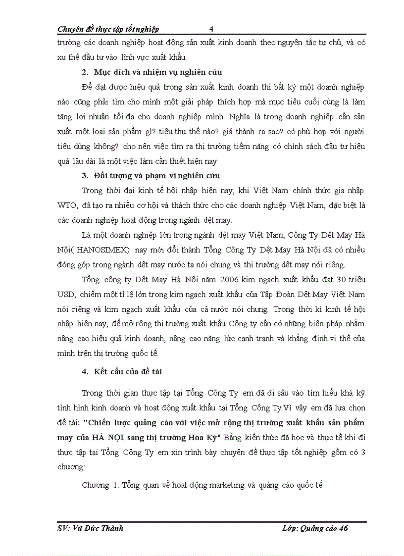 image for page Chiến lược quảng cáo với việc mở rộng thị trường xuất khẩu sản phẩm may của HÀ NỘI sang thị trường Hoa Kỳ