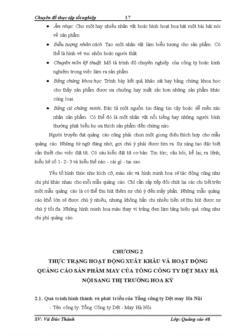 image for page Chiến lược quảng cáo với việc mở rộng thị trường xuất khẩu sản phẩm may của HÀ NỘI sang thị trường Hoa Kỳ