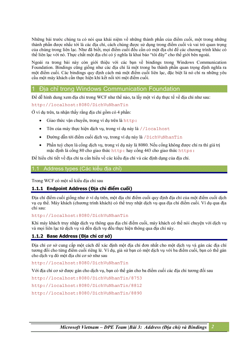 image for page Addresses địa chỉ và bindings