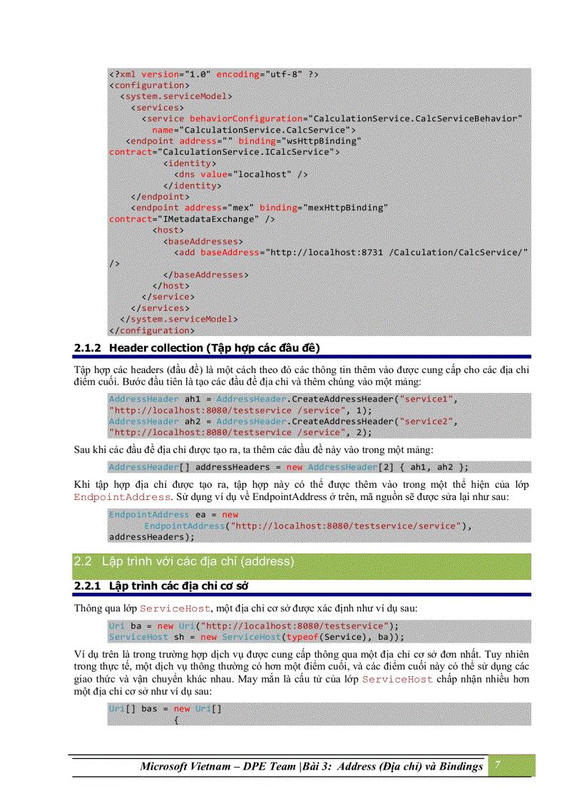 image for page Addresses địa chỉ và bindings