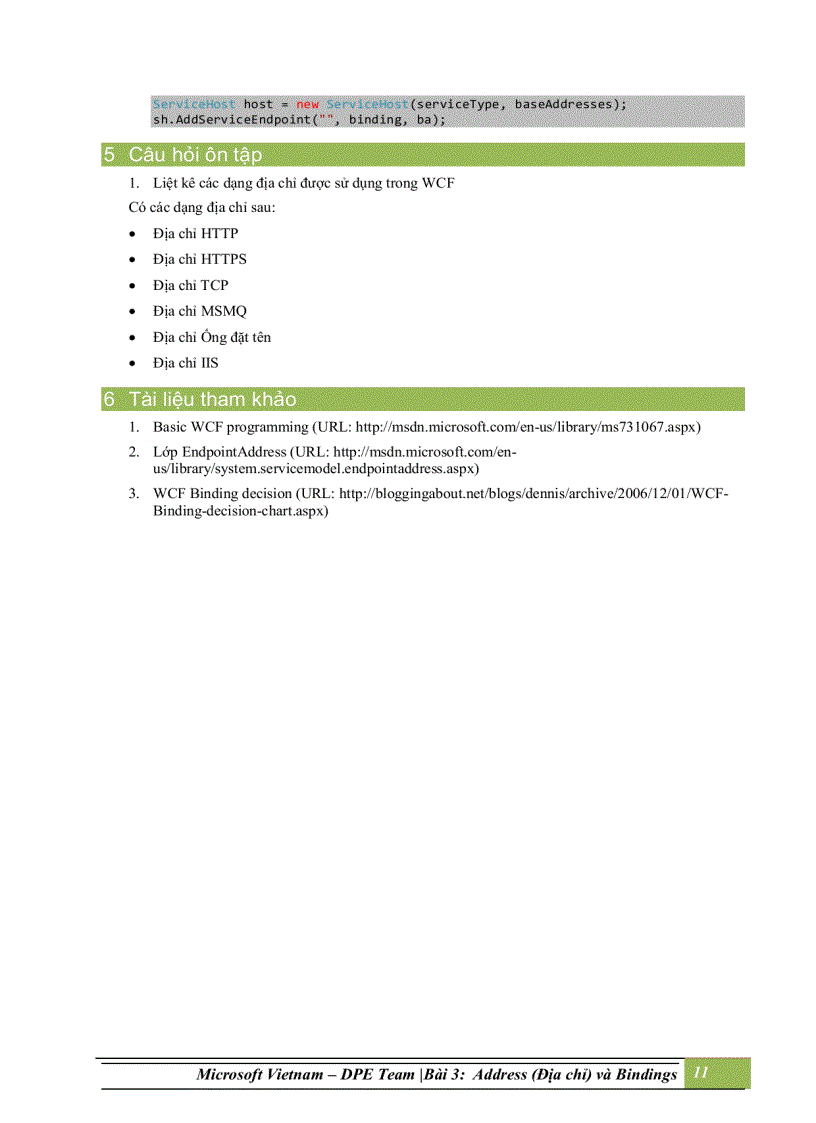 image for page Addresses địa chỉ và bindings