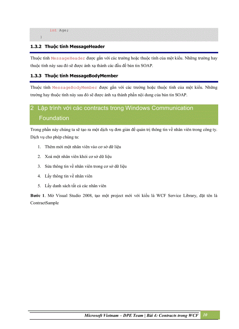 image for page Contracts trong windows communication foundation