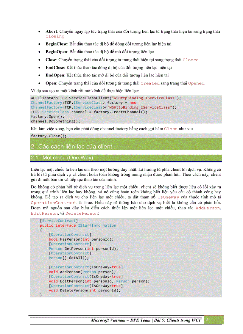 image for page Clients trong windows communication foundation
