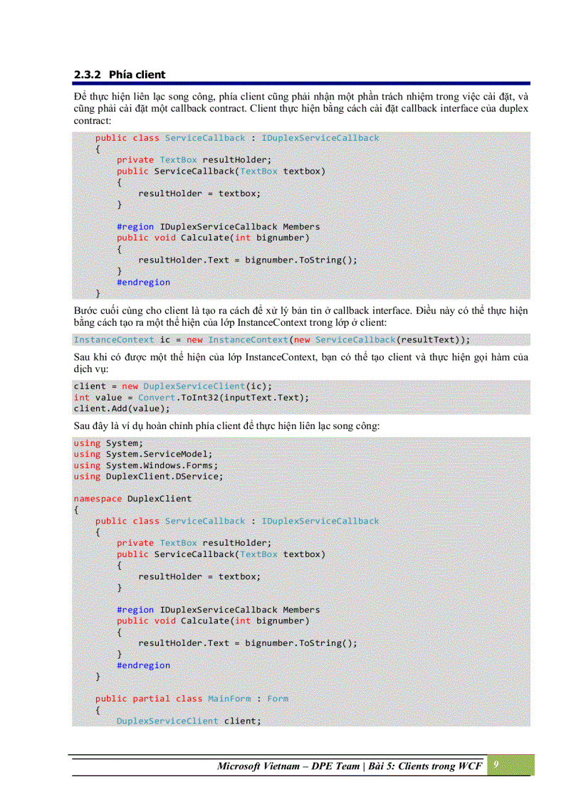 image for page Clients trong windows communication foundation