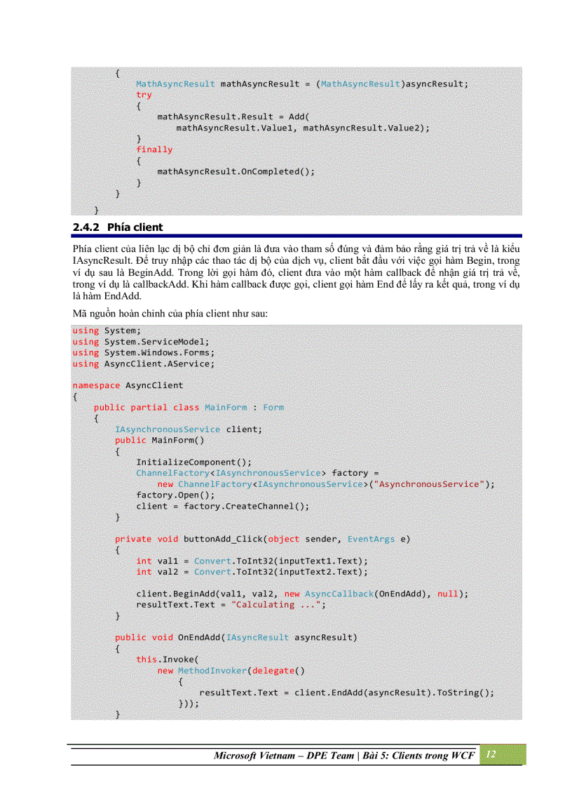 image for page Clients trong windows communication foundation