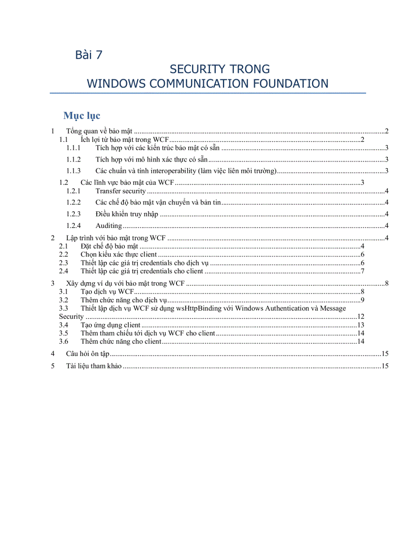 image for page Security trong windows communication foundation