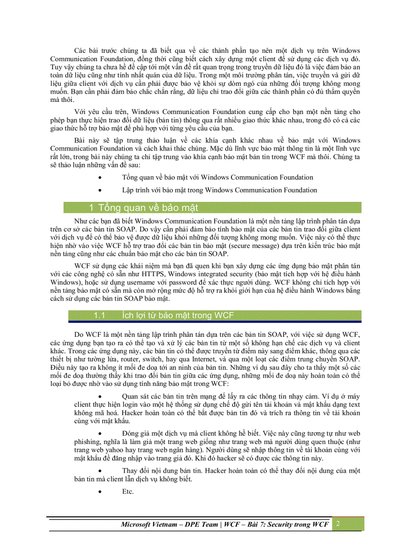 image for page Security trong windows communication foundation